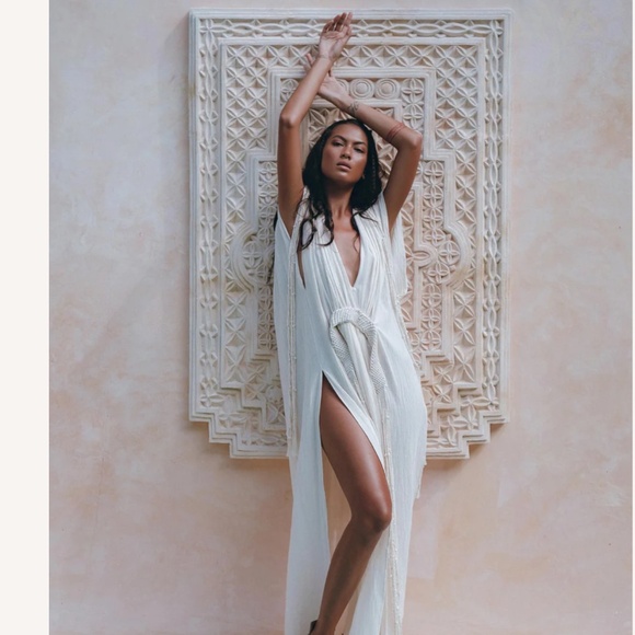 NWT Boho Goddess Dress • Off-White Macrame Dress • Organic Wedding Dress - Picture 7 of 7